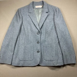 VINTAGE PENDLETON Gray 3 BUTTON 100% WOOL BLAZER SZ 16 - Picture 1 of 9