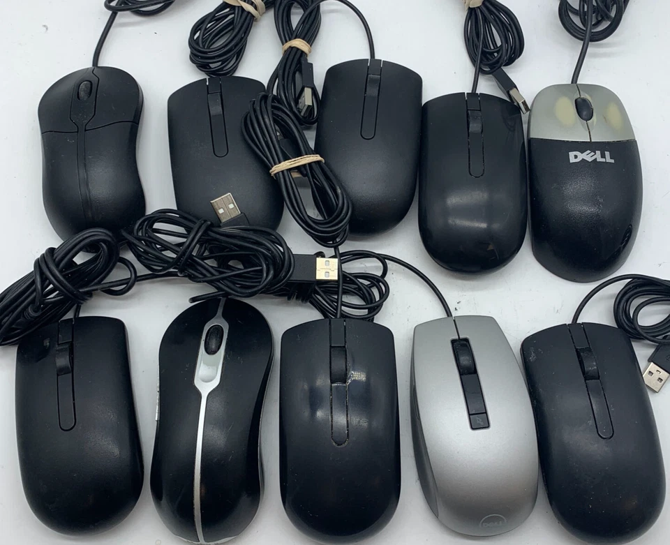 Mixed Lot of 10 Dell USB Optical Mouse w/ Scroll Wheel FREE SHIPPING - Image 1 of 4