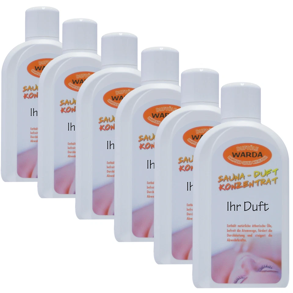 Warda Saunaaufguss Saunaduft 6x 1 Liter freie Duftwahl aus über 160 Düften