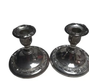 Vintage Oneida Kerzenständer versilbert Japan 2er Set elegantes Dekor - Bild 1 von 6