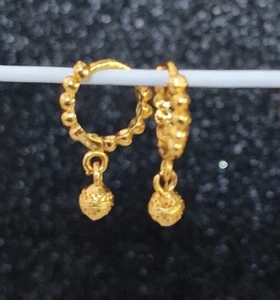 Kinder Mädchen Kind Baby Mikron vergoldet kleine Creolen Schlaf Ohrringe - Bild 1 von 5