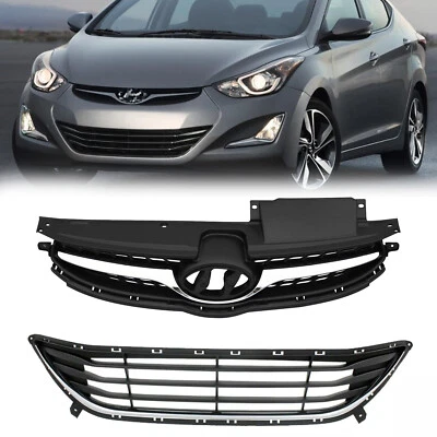 Conjunto de parrilla inferior superior delantera para Hyundai Elantra sedán 2011 2012 2013 Foto 1 de 4