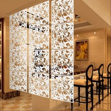 12Pcs White Plastic Hanging Screen Room Divider Wall Panels Partition Curtain
