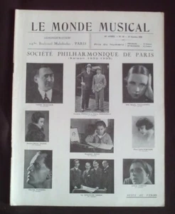 Le monde musicale - N°10 Octobre 1932 - Imagen 1 de 1