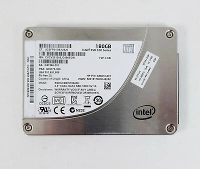 Intel 520 Series SSDSC2BW180A3H 180GB 2.5" 6Gb/s SATA Solid State Drive SSD - Image 1 of 3