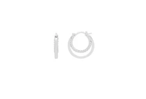 Double Twisted Hoop Earrings - Silver Plated - Estella Bartlett - Picture 1 of 1