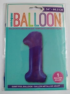 34" Blau Nummer 1 Folien Helium Ballon - Bild 1 von 1