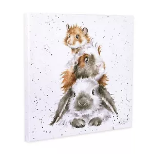 Wrendale Schweinchen in der Mitte 20 cm Leinwand - Handarbeit Wandbild von Hannah Dale - Bild 1 von 1