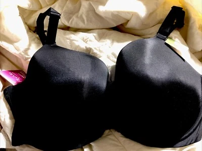 NUEVO CON ETIQUETAS FIT FOR ME Sujetador ligeramente forrado copas elásticas negro con cable 42DD 9166 Foto 1 de 4