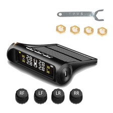 Solar Wireless TPMS LCD Car Tire Pressure Monitoring System + 4 External Sensors