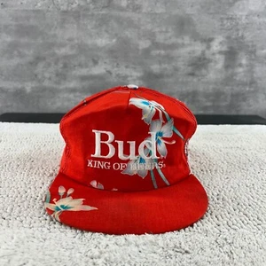 DE COLECCIÓN BUDWEISER GORRA DE CAMIONERO SNAPBACK OSFA GORRA FLORAL BORDADA - Imagen 1 de 7