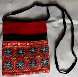 Handmade Indian Passport Phone Bag Embroidery Detail Ethnic Boho B20 - Picture 1 of 2