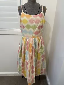 ModCloth Bea & Dot High Societea Rainbow Vintage 50s Style dress L Cotton - Picture 1 of 13