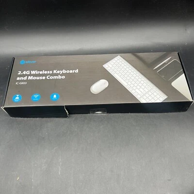 iClever GK03 Wireless Keyboard and mouse Combo 2.4G Portable Wireless Recharge - Image 1 of 4