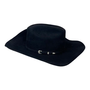 Serratelli Cody 4X Beaver Black Country Western Cowboy Hat Long Oval Size 7 1/8 - Picture 1 of 12