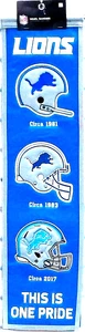 Detroit Lions Embroidered Wool Evolution Heritage Banner 8 x 32 Inch Dowel/Cord - Picture 1 of 1