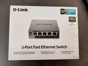 D-Link SWT DES-105 5-Port 10/100 Desktop Switch 1Gbps Metal Casing