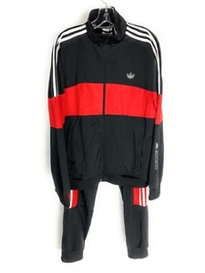 Adidas Mens Tracksuit Polyester Black and Red Size M - Picture 1 of 7