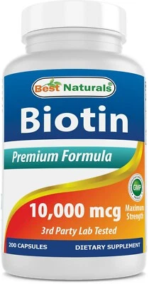 Best Naturals Biotin 10000 mcg 200 Capsules - Image 1 of 4