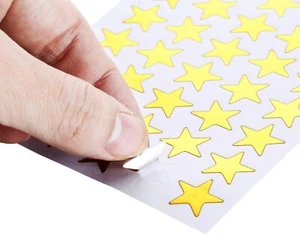 1800 Reward Stickers Gold Silver Mixed Stars for Home Wall School Kids Teacher - Picture 1 of 7