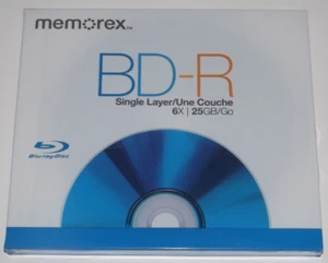 NEW SEALED Memorex Blank Blu-Ray BD-R 6x 25GB in Jewel Case Single - Picture 1 of 2