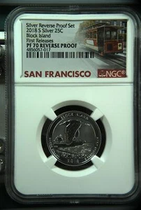 2018 States Quarter NGC PF-70 S Block Island-First Rel Silver Reverse Proof Set - Picture 1 of 2