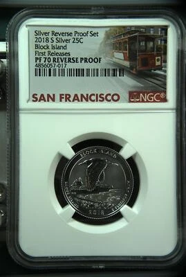 2018 States Quarter NGC PF-70 S Block Island-First Rel Silver Reverse Proof Set - Image 1 of 2