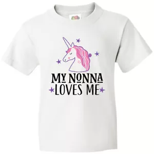 Inktastic My Nonna Loves Me Unicorn Youth T-Shirt Baby Childs Grandchild Apparel - Picture 1 of 3