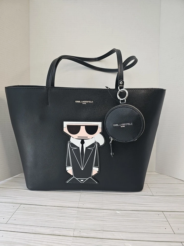 Karl Lagerfeld Maybelle Bolso de Hombro Bolso de Mano Negro Imitación Cuero Nuevo  Foto 1 de 4