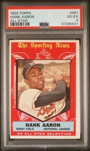 1959 Topps Baseball Card - #561 Hank Aaron All-Star High Number PSA 4 VG/EX - Picture 1 of 2