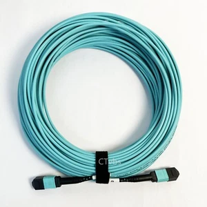 30M MPO Kabel MM 50/125 OM3 8 Fasern Famale Typ B 3 mm Glasfaser Patchkabel - Bild 1 von 10
