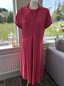 Lindy Bop Dress Size 18 Red Polka Dot - Picture 1 of 8
