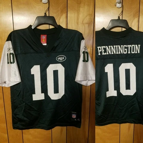 New York Jets Jersey YOUTH KIDS L Large (14-16) #10 Chad Pennington GREEN B3 Cover