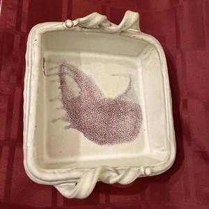 ❤️ BELLISSIMO PORTA TOVAGLIOLO IN CERAMICA/GRES/VASSOIO FIRMATO HM? WH? - Foto 1 di 8