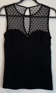 Top donna Milly New York in seta a pois Sweetheart 4 scollo trasparente - Foto 1 di 4
