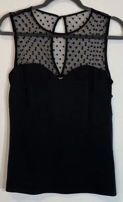 Top de seda Milly New York Dot Sweetheart para mujer 4 escote transparente Foto 1 de 4