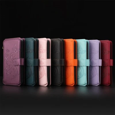 Magnetic Leather Wallet Zip Cover for iPhone 17 16 15 14 16E 13 12 11 XS 8 XR 7 - Image 1 of 4