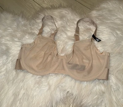 DKNY DK4085 Sheers Unlined Demi Underwire Bra Mesh Unpadded Womens 34D Beige New - Image 1 of 4