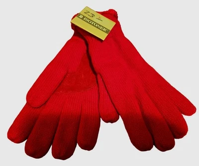 NUEVO CON ETIQUETAS Guantes Isotoner Rojo Lana Como Acrílico Imitación Gamuza Palmeras Forrados Peludos Foto 1 de 4
