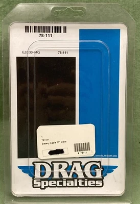 NEW GENUINE DRAG SPECIALTIES 78-111 BATTERY CABLE 11" CLEAR - Image 1 of 2