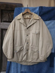 Vintage 60s 70s Abercrombie & Fitch Safari Bush Jacket Khaki Corduroy Collar 38 - Picture 1 of 19