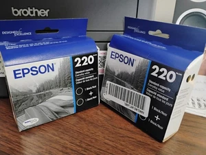 Epson 220, 2 Doppelpacks Durabrite Ultra Schwarz Tintenpatrone T220120-D2 - 4 insgesamt - Bild 1 von 3
