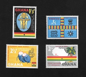 Ghana Scott 1959 #42-45 - 2do aniversario de la independencia conjunto de 4 estampillas MNH - Imagen 1 de 1