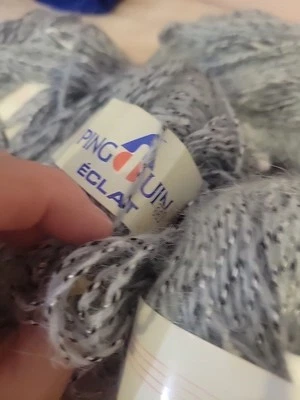 4 винтажные шарики пряжи Pinguin VISCOSE Poly 50 г перламутровая синяя смесь - 50 г - Изображение 1 из 3