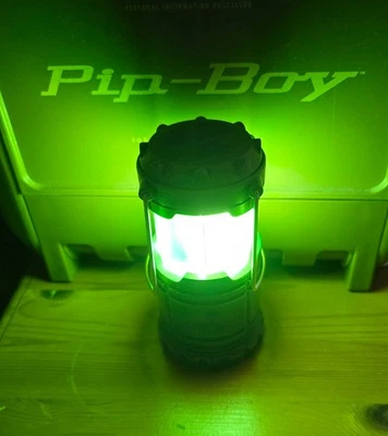 Mini Nuclear Fallout Themed Fuel Cell Barrel Green Glow Light New - Image 1 of 4