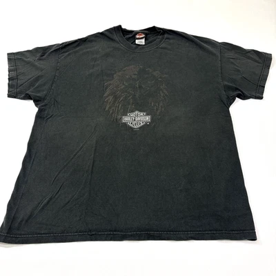 Harley-Davidson Men’s 2XL Black Eagle Biker Tee Y2K 2003 Indianapolis Indiana - Image 1 of 4
