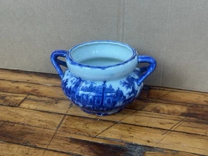 Vintage Victoria Ware Ironstone Flow blaue Vase Schüssel 10"x8" Größe - Bild 1 von 14
