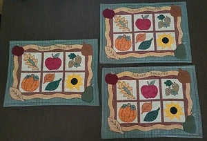 Autumn Treasures Set Of 3 Placemats 18"x13" - Foto 1 di 6