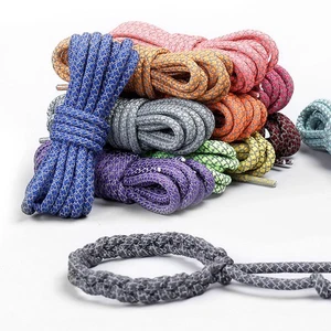 Lacci per scarpe in corda rotonda riflettente 47" sneakers sportive sportive stringhe - Foto 1 di 30