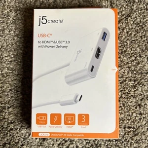 J5Create HDMI and USB 3.0 with Power Delivery for MacBook Power Delivery, 3 N 1 - Picture 1 of 4